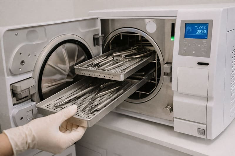 Equipamento de autoclave utilizado pela Josy Podologia para garantir 100% de esterilização dos instrumentais. Equipamento de autoclave utilizado pela Josy Podologia para garantir 100% de esterilização dos instrumentais.
